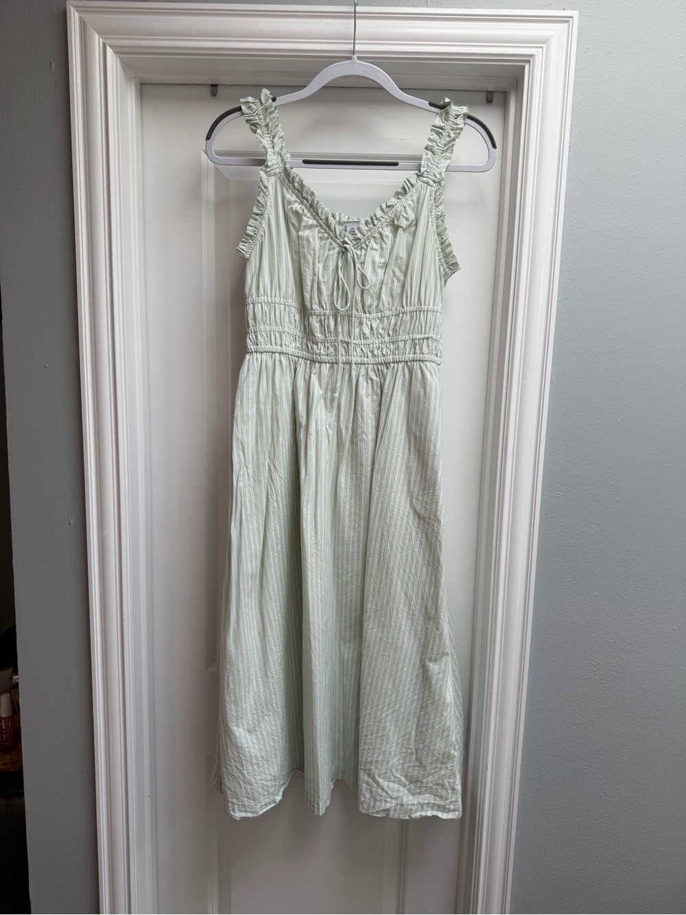 Old Navy Light Sage Ruffle-Strap Midi Sundress